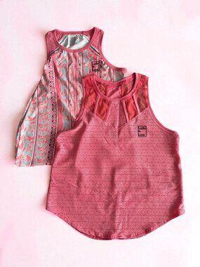 LUCKY IN LOVE Bethanie Mattek Sands Owned Set of 2 Tennis Sport Tanks Size M NEW